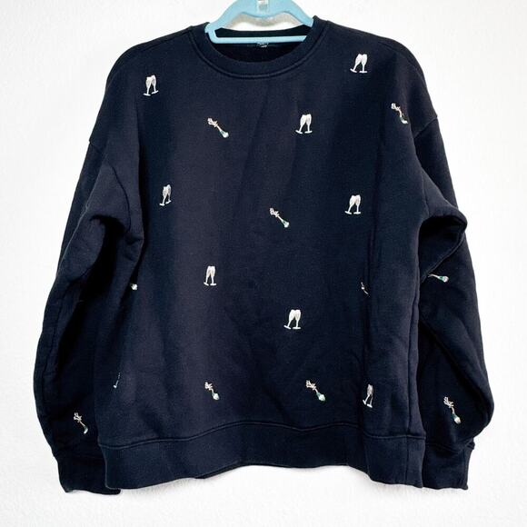 Rails The varsity sweatshirt Black Champagne Embroidery - Picture 2 of 7